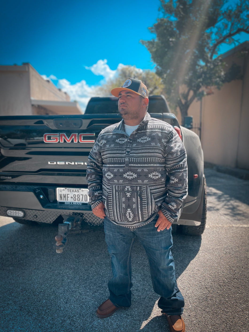 Rock & Roll Black Aztec Henley Pullover