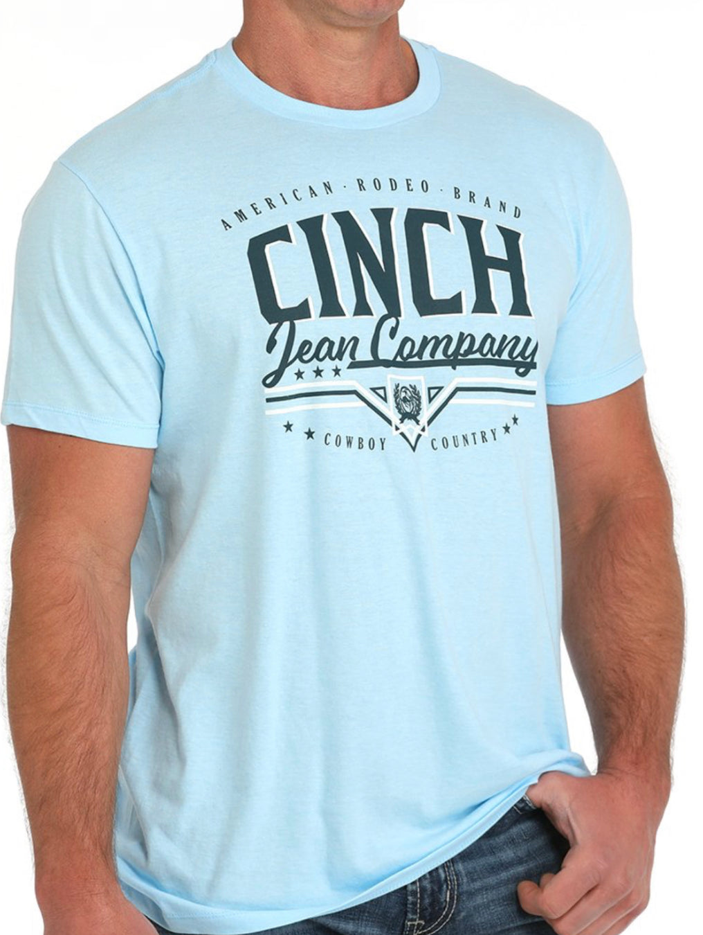 Men’s Cinch Jean Company Tee- Light Blue