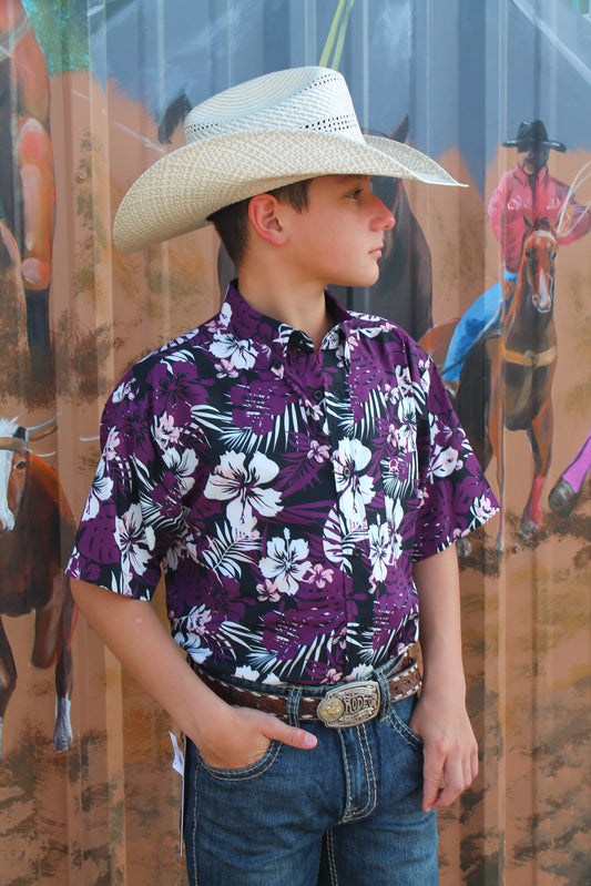 Cinch Boy’s S/S ArenaFlex Hawaiian Button-up