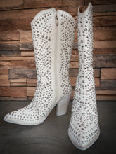 Load image into Gallery viewer, Crystal White Studded Boots
