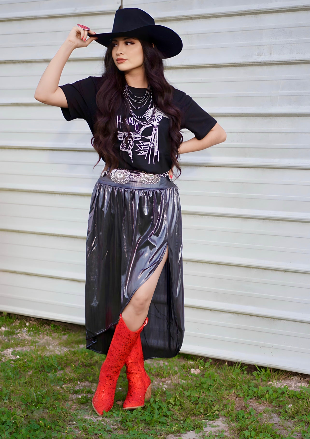 CHARGED UP SKIRT- GUNMETAL