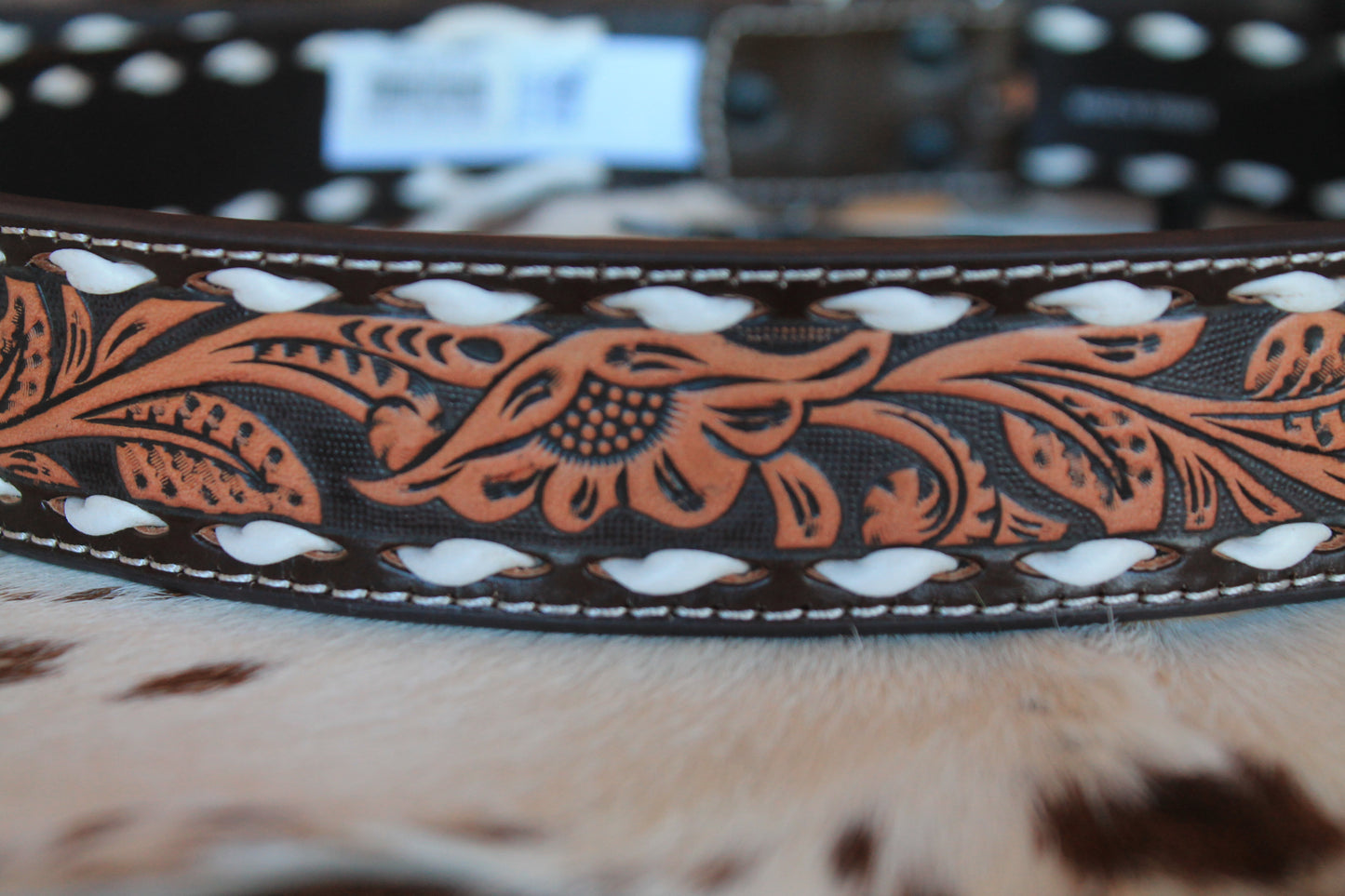 Angel Ranch Western Belt Womens Embossed Floral Brown