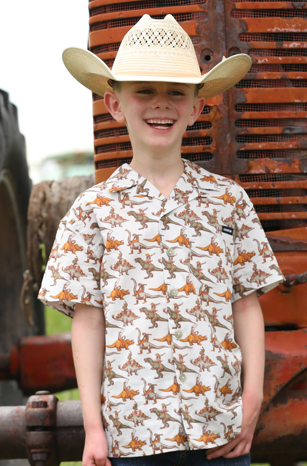 Cinch Boys Dino Camp SS Button-Up