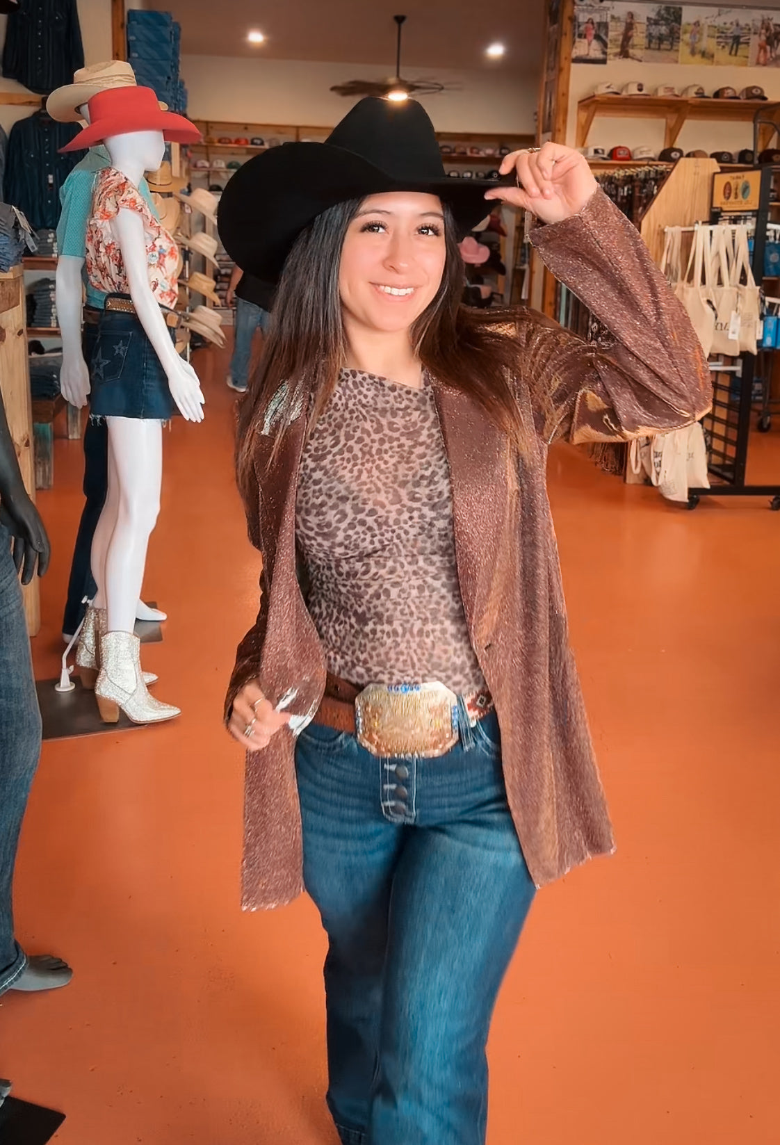 PANHANDLE WOMENS BROWN IRIDESCENT BLAZER