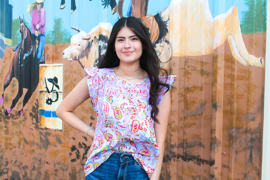 Savanna Jane- Blue Lavender Top