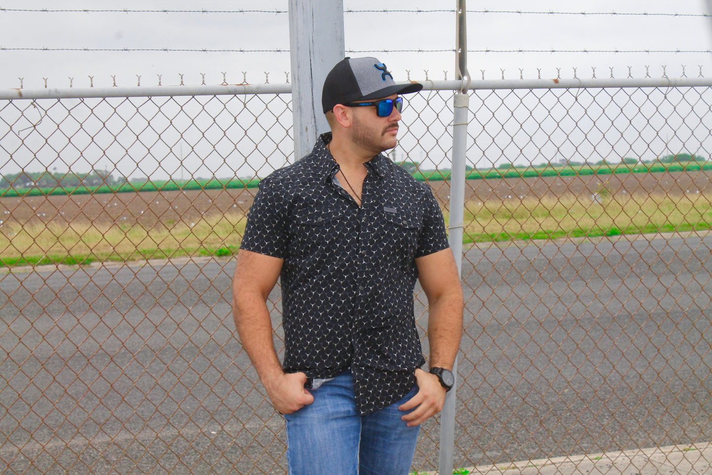 R&R Longhorn Woven Snap SS