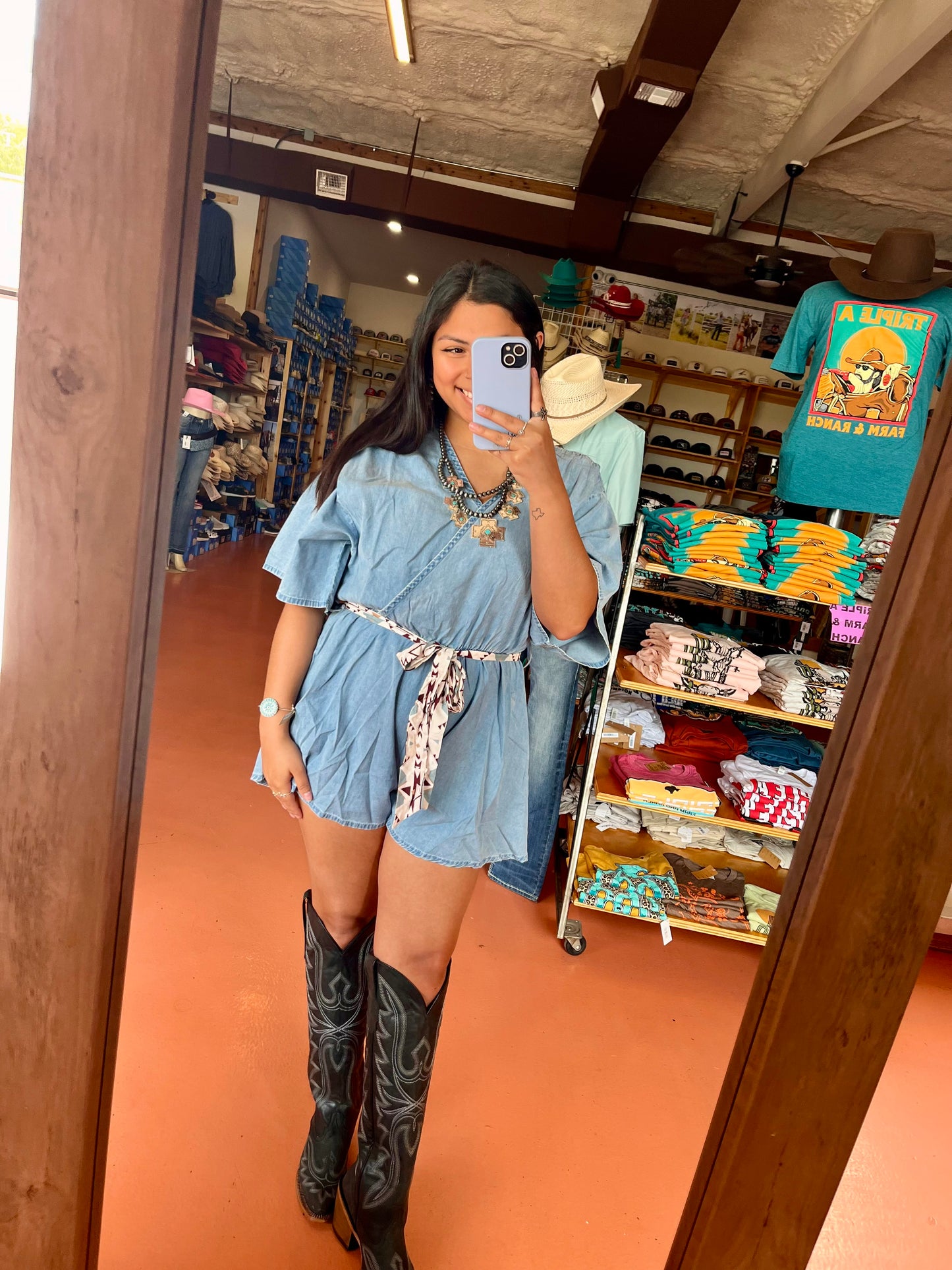 Hooey Ladies Denim Romper