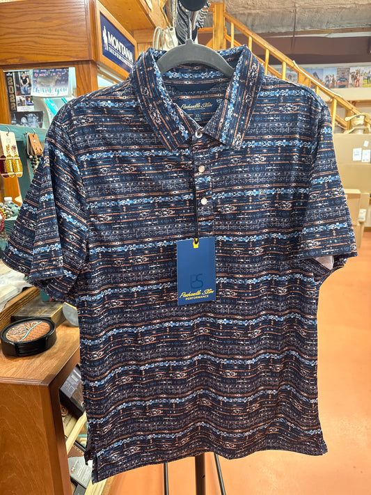 Panhandle Slim Men’s Vintage Navy Aztec Polo