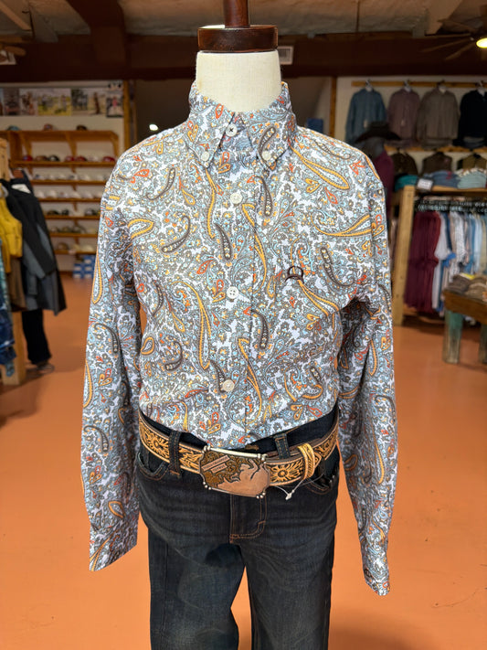 Boy’s Cinch Spring Paisley Long-sleeve🤠