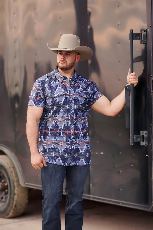 Rock & Roll Denim Aztec Tek Western Snap