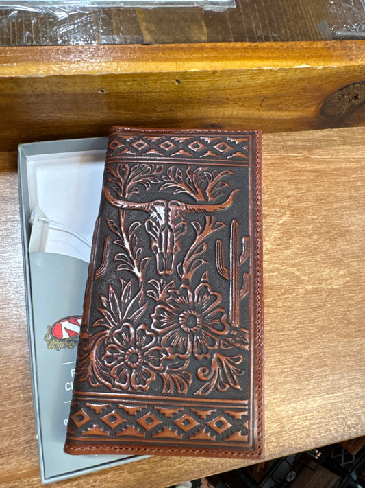 Nocona Western Wallet Mens Rodeo Longhorn Flower Brown N500051502✅