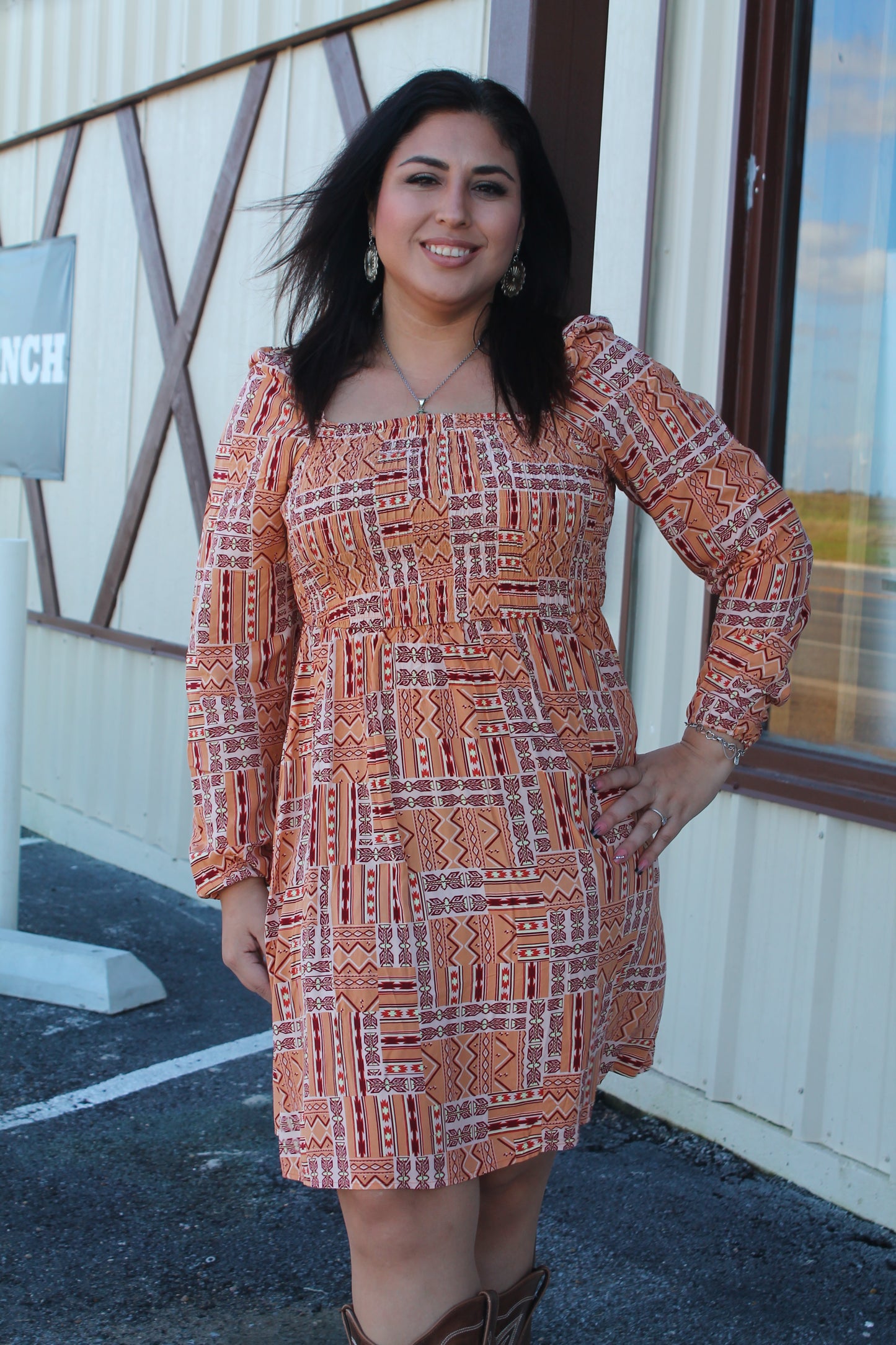 Wrangler Women’s Peach Aztec Dress