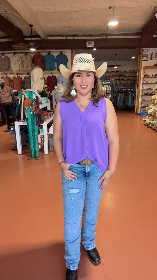 Pastel Purple Cut-off Top 🤠