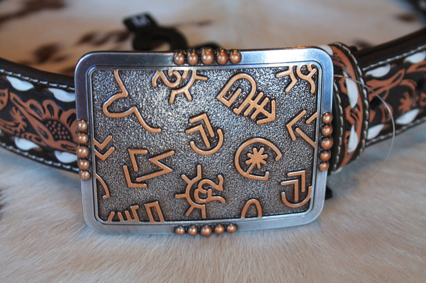 Angel Ranch Western Belt Womens Embossed Floral Brown