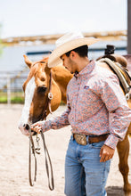Load image into Gallery viewer, Rock &amp; Roll Denim Paisely Woven Orange LS
