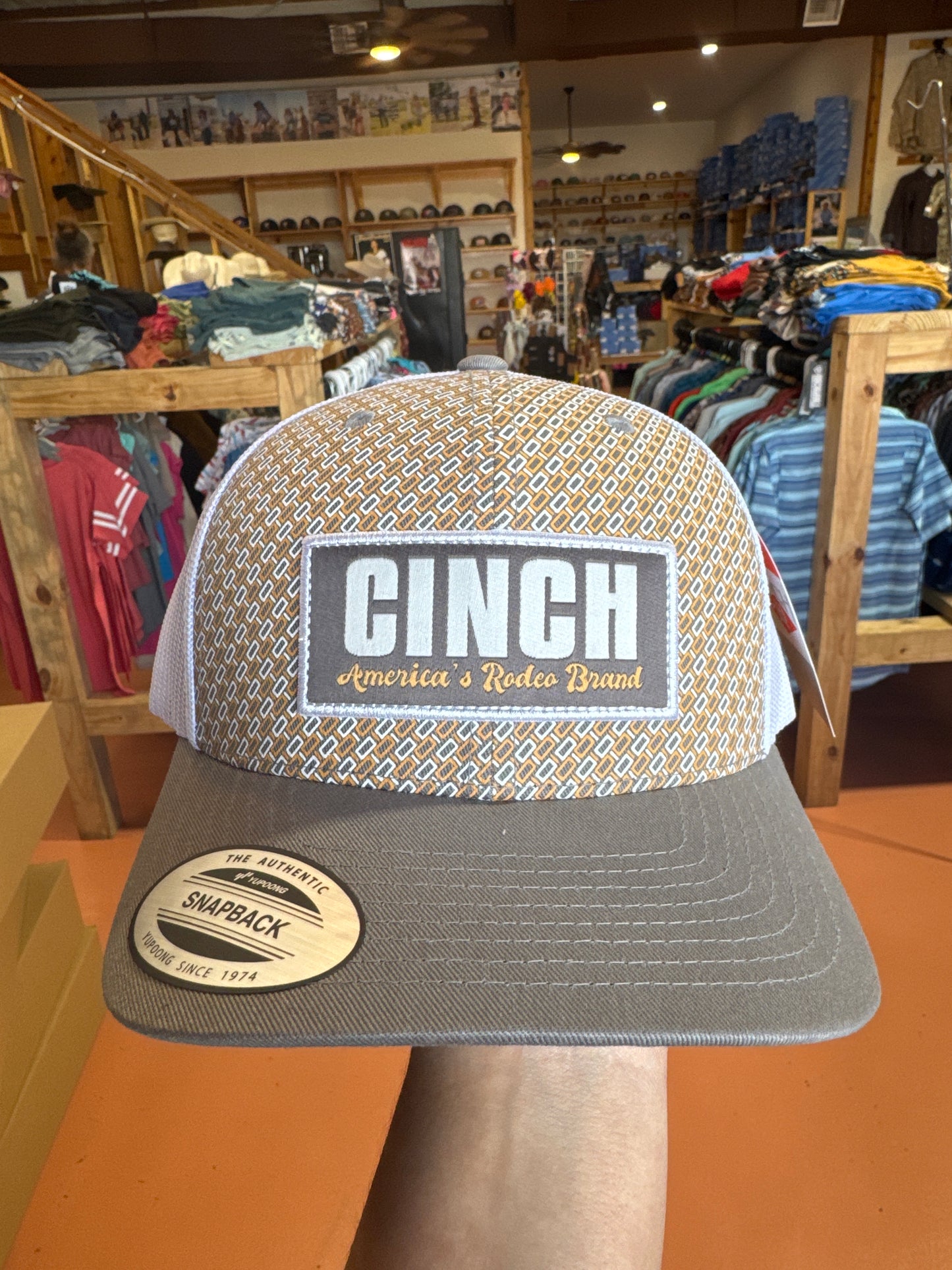 Cinch Men’s Grey/Orange Geo cap