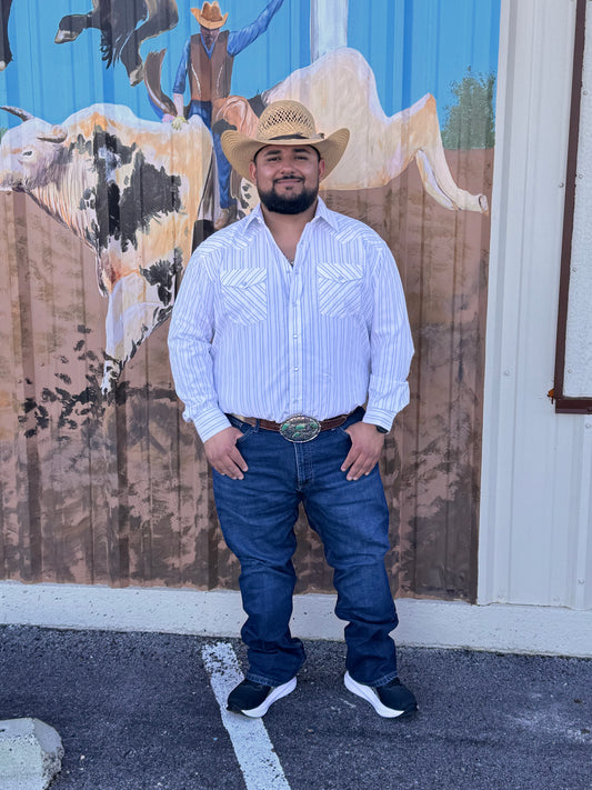 Men's Panhandle Slim Ivory Satin Snap Front Shirt 👕#SMN2S07619