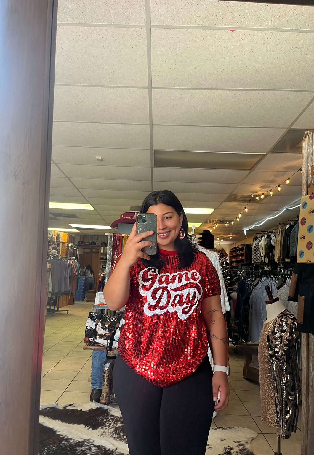 Red/White Game Day Top