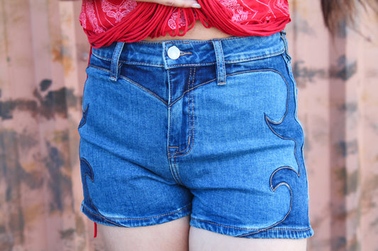 Rock & Roll Front Yoke Detail Shorts