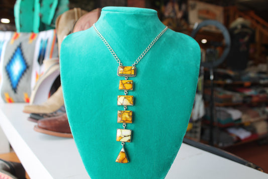 Honey Dahlia Lariat Necklace