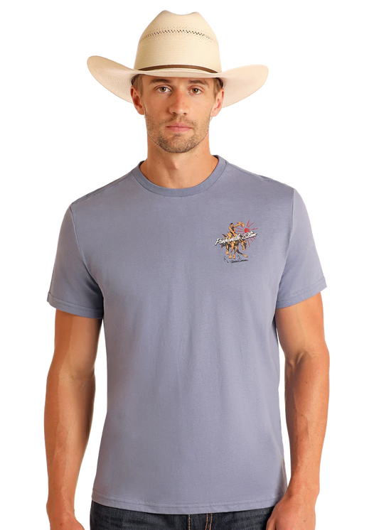Rock & Roll Mens Graphic Tee Indigo