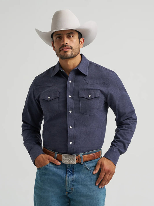Men's Wrangler X COJO Blue Longsleeve Classic Fit Snap Shirt 🤠