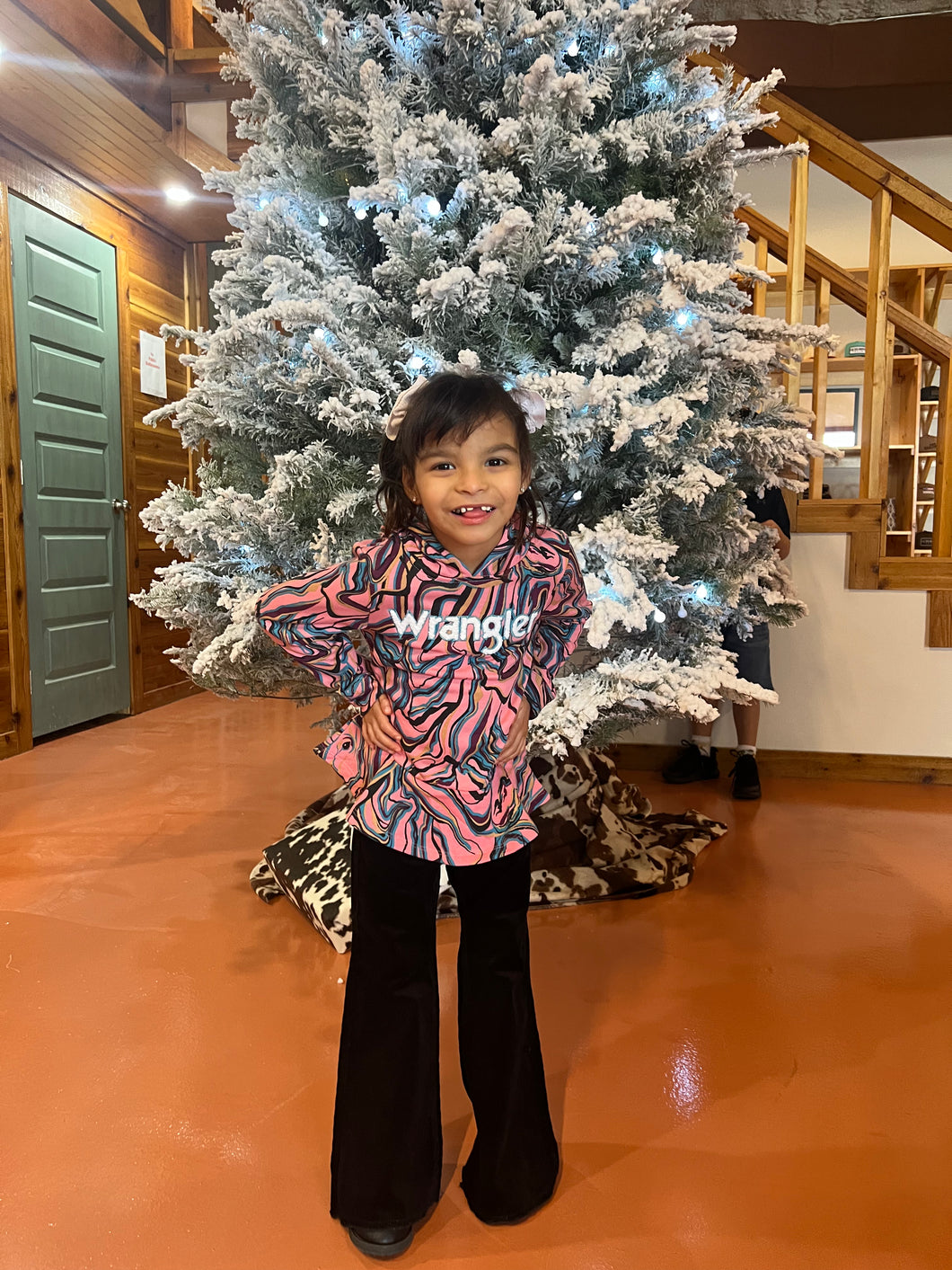 Wrangler Girl's Marbled Pink Hoodie