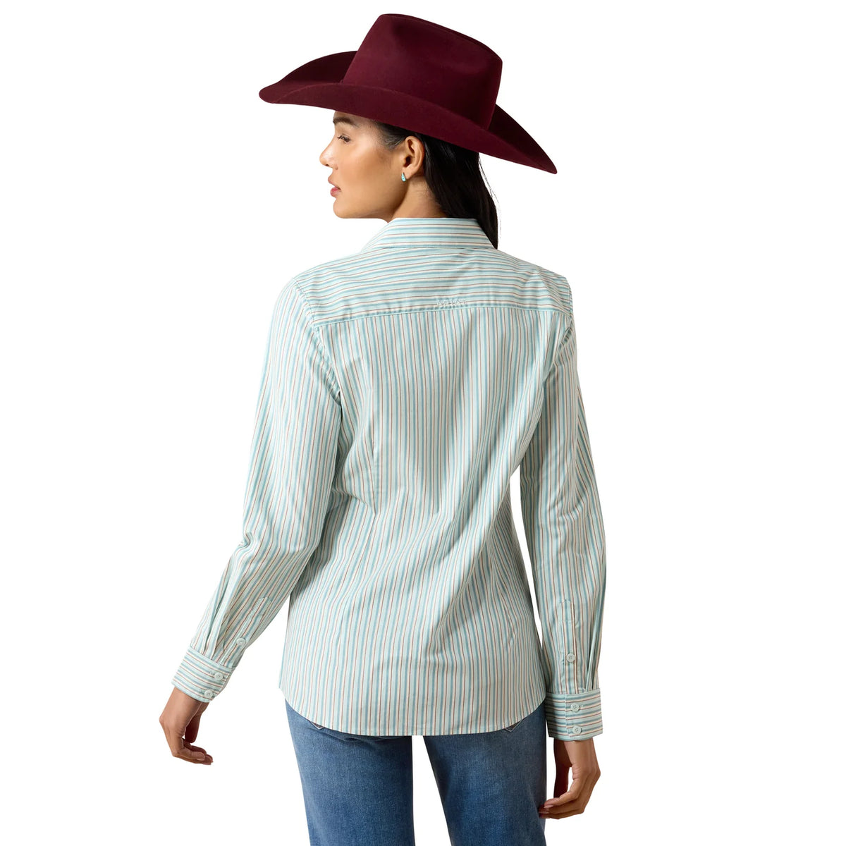 Ariat Women’s Kirby Stretch Saltwater Henna Striped Long-Sleeve Button Down Shirt 🤠