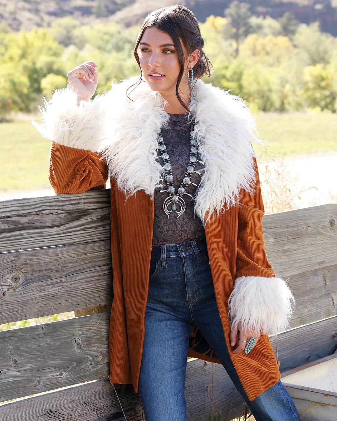 Women Corduroy Coat- Copper CWJ7529001🤠