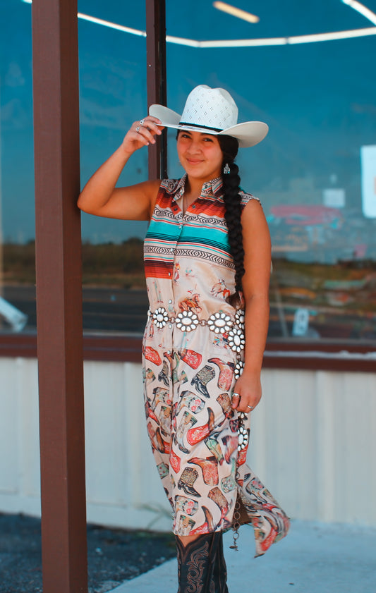SS Maxi multi print dress