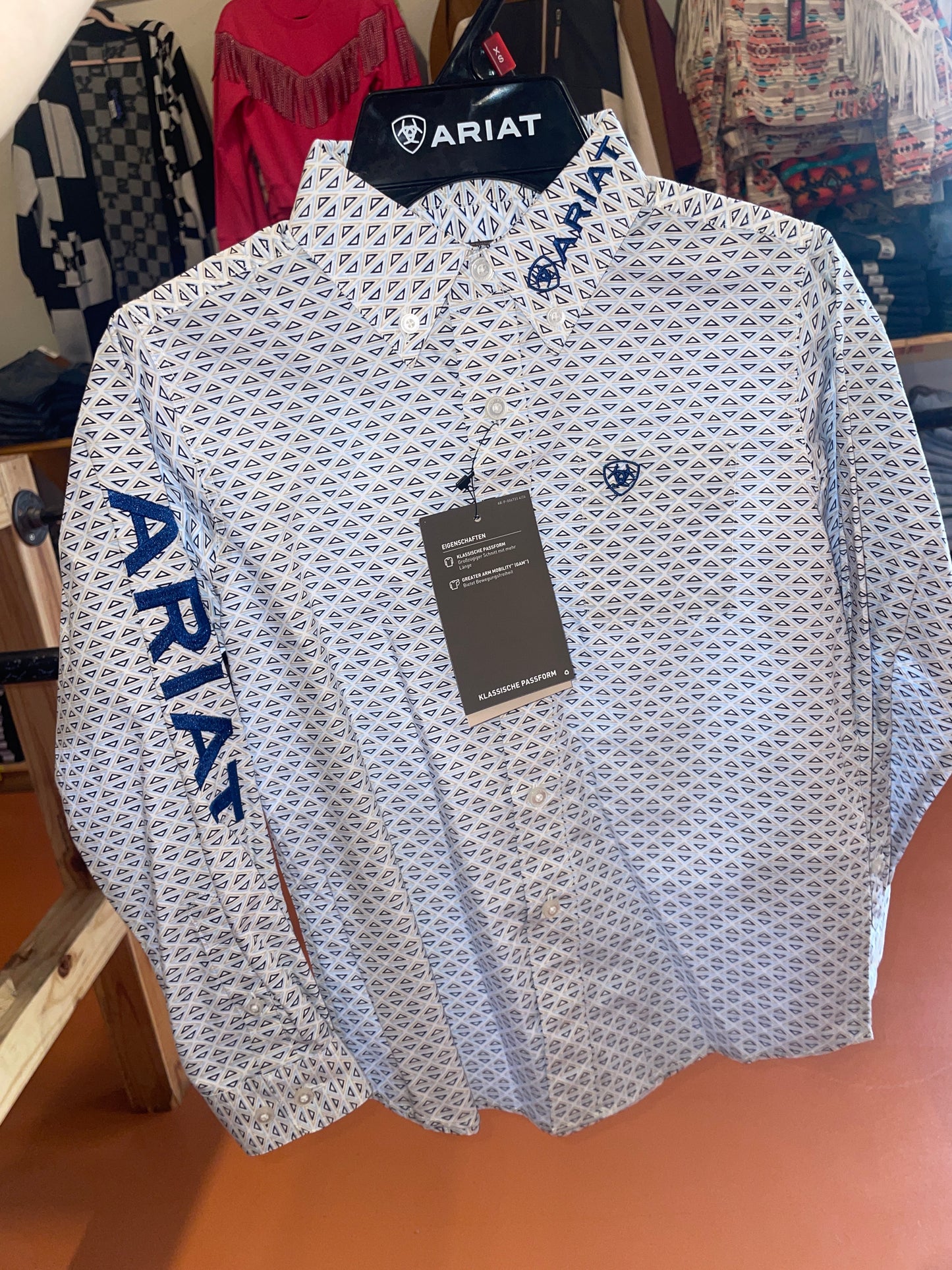 Boys Ariat Blue/Navy Team Dres LS