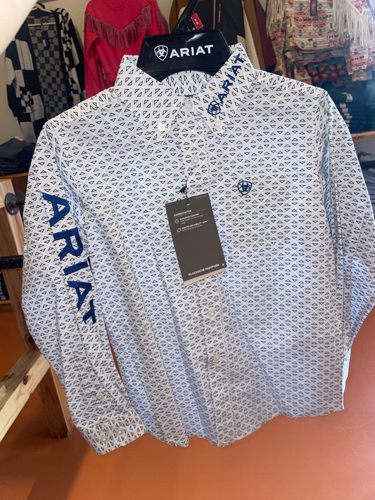 Boys Ariat Blue/Navy Team Dres LS