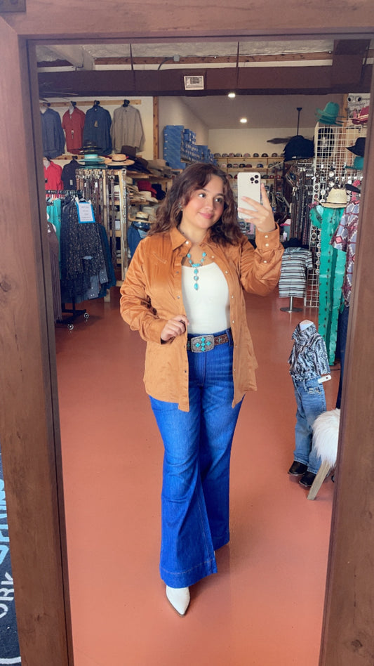 Wrangler Golden Hour Suede Pearl-snap