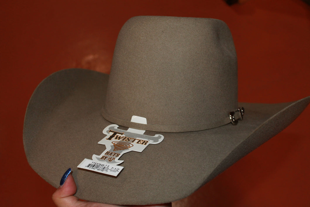 Twister Austin 2X Tan Cowboy Felt Hat with Punchy Crown