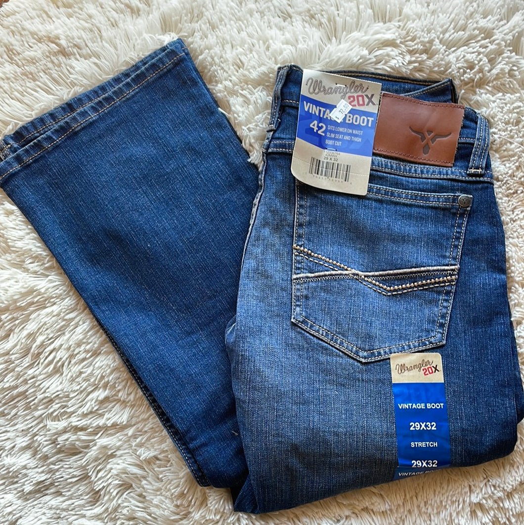 Men's Wrangler 20X Vintage Boot Jeans (Mid-wash)