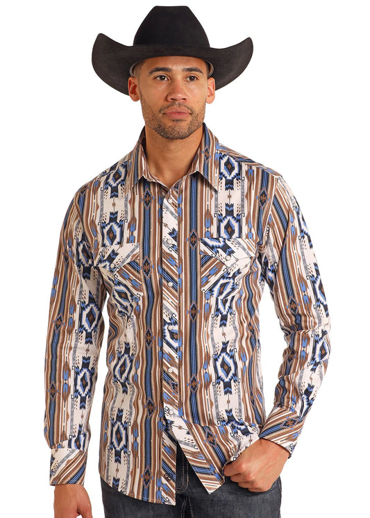 Men’s R&R Raul Aztec L/S Pearsnap