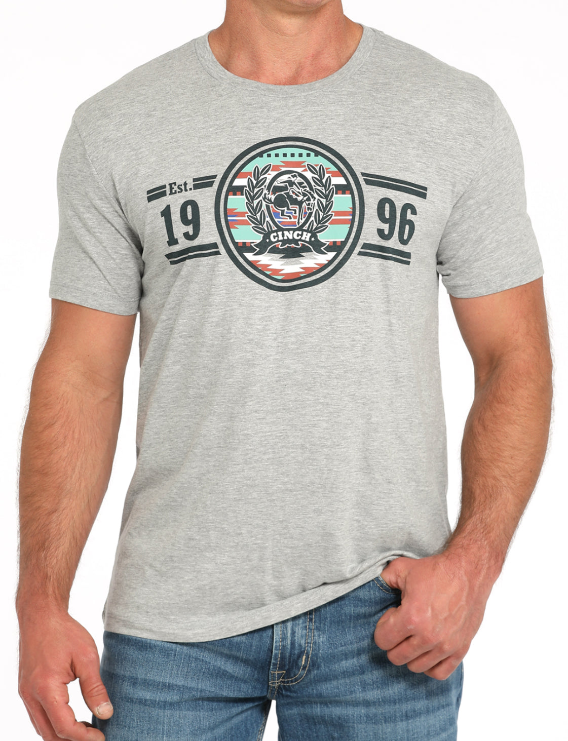 Cinch 1996 Logo Tee- Navy/Grey