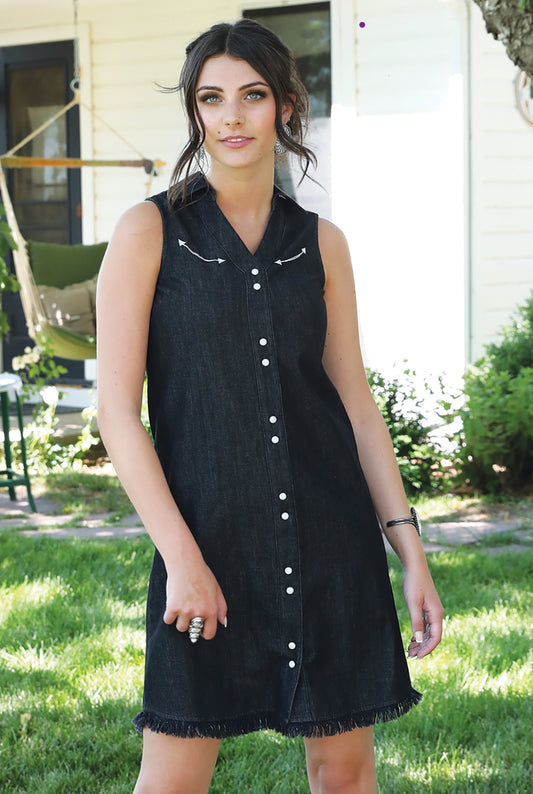 Cinch Women’s Chambray Dress- Black