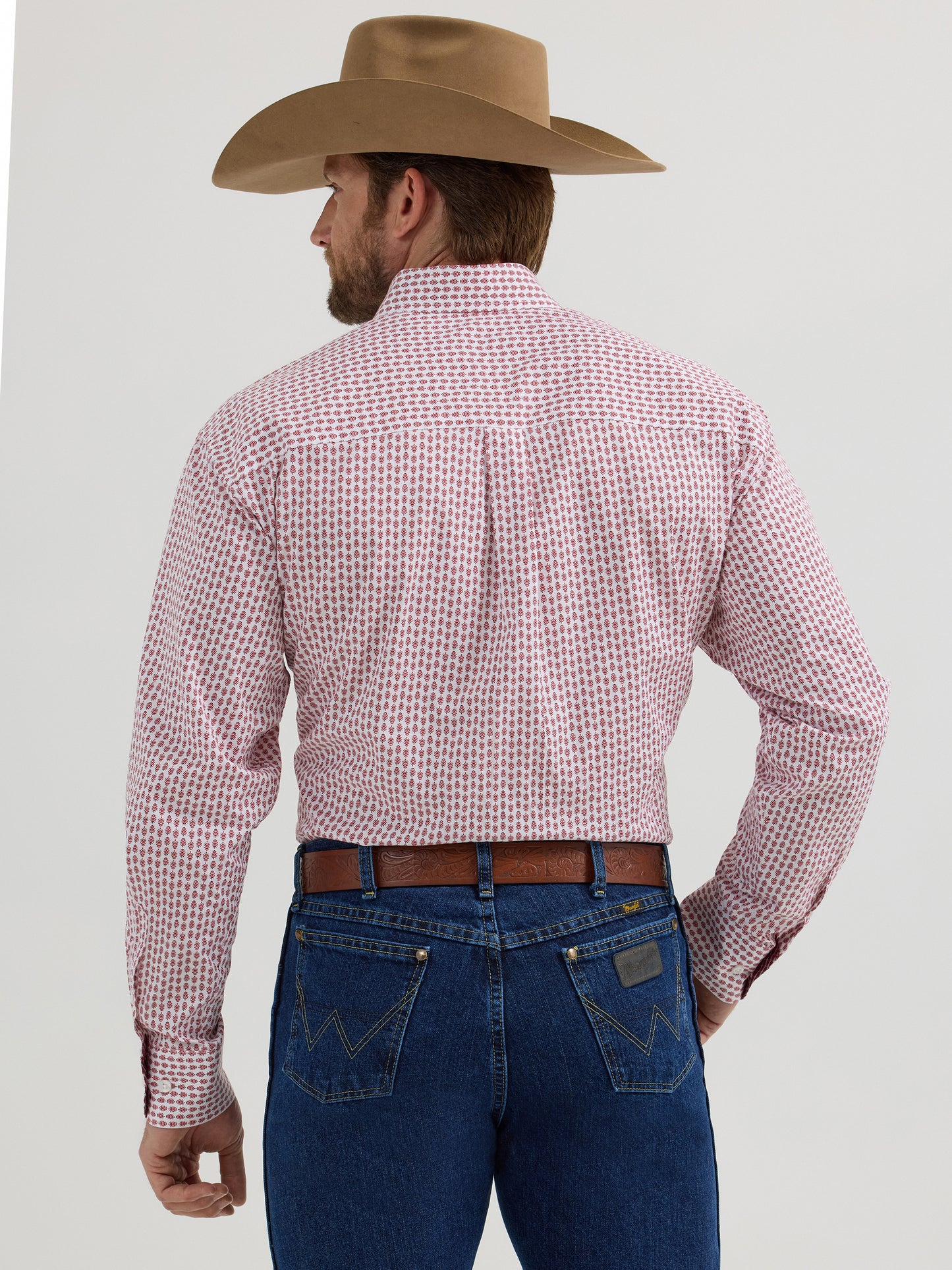 Men’s Wrangler George Strait Brown& Red arrow Long Sleeve