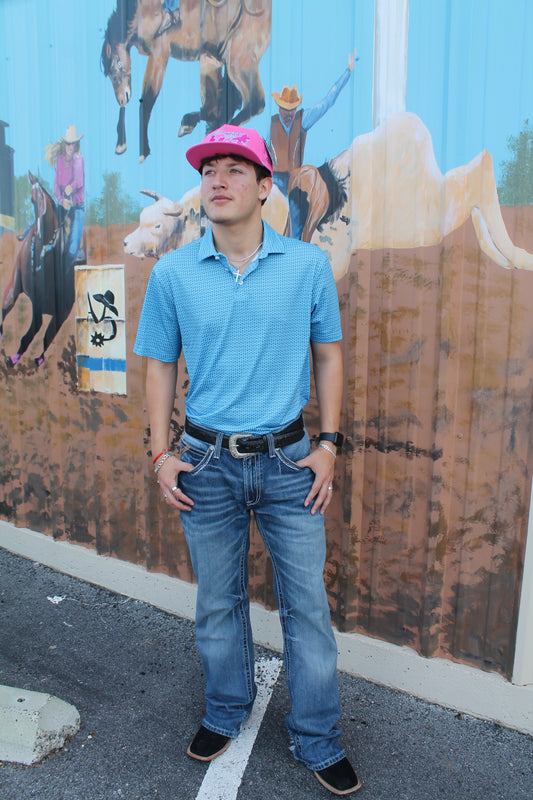 WRANGLER PERFORMANCE POLO AIRY BLUE - MENS POLO ☑️