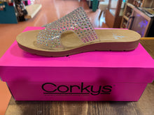 Load image into Gallery viewer, Corkys Clear Rhinestone Sandals

