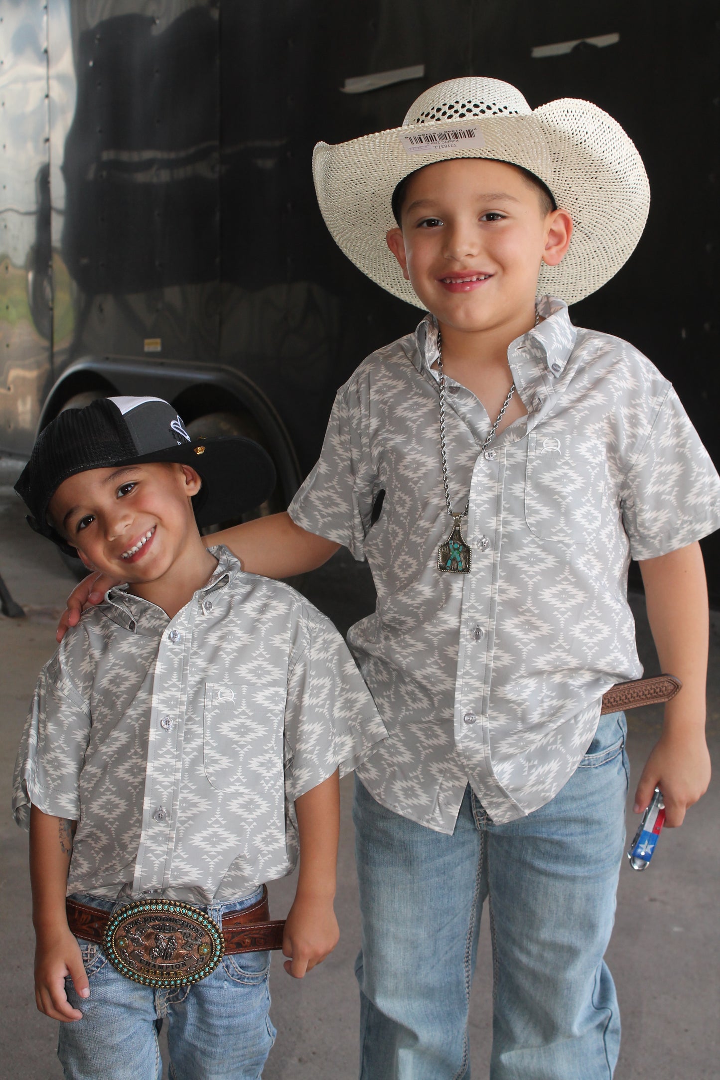 Youth Cinch S/S Button Arena Flex Print Shirt Boys