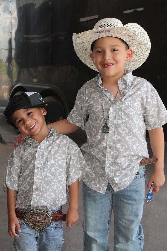 Youth Cinch S/S Button Arena Flex Print Shirt Boys