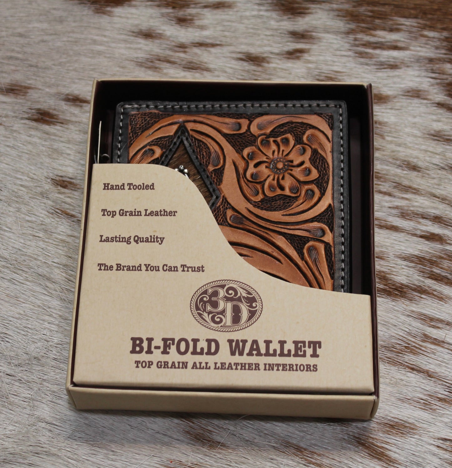 Leather Flower Bi-Fold wallet