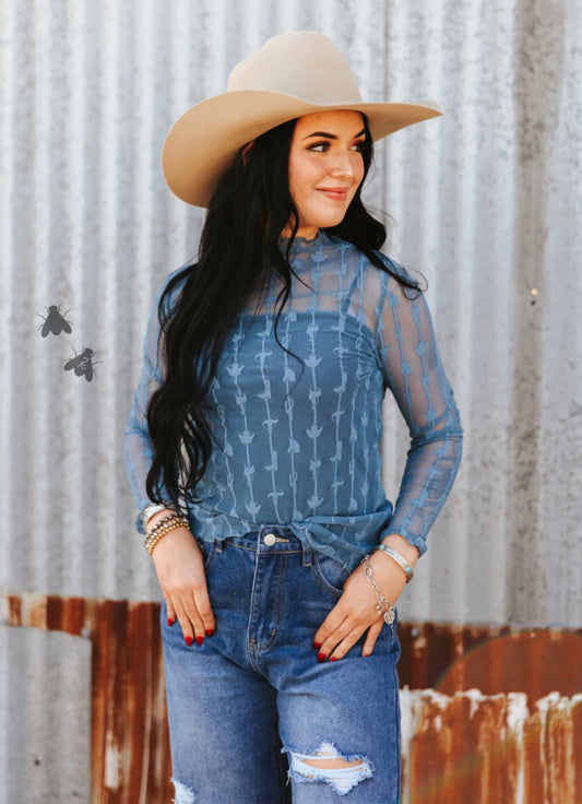 Lariat Lace L/S - Denim