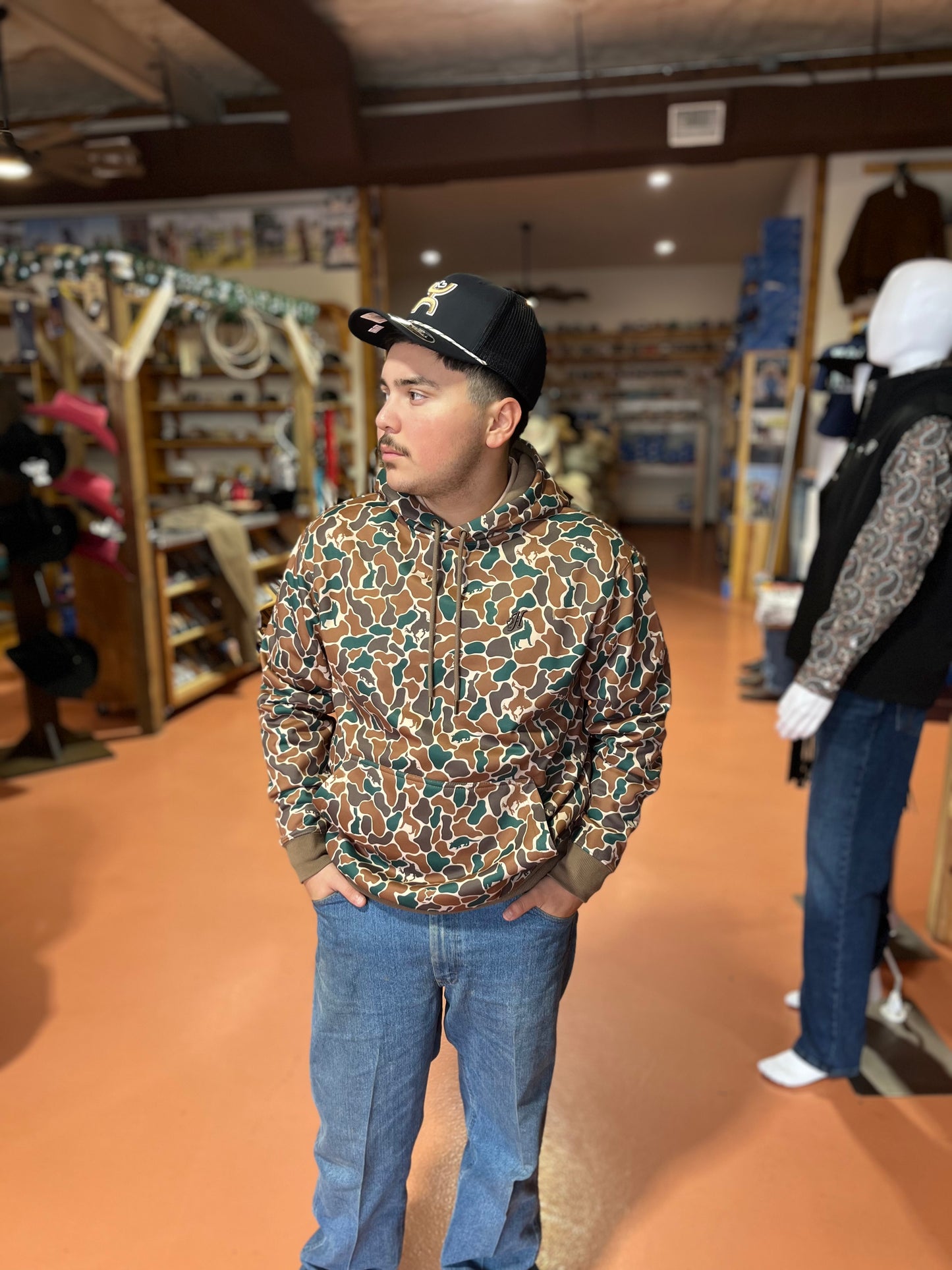 Hooey legendary brown/green camo hoodie