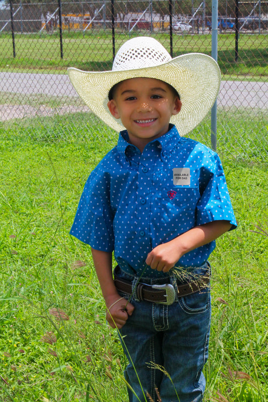 Boy's Scott SS Shirt Dark Teal Button-up