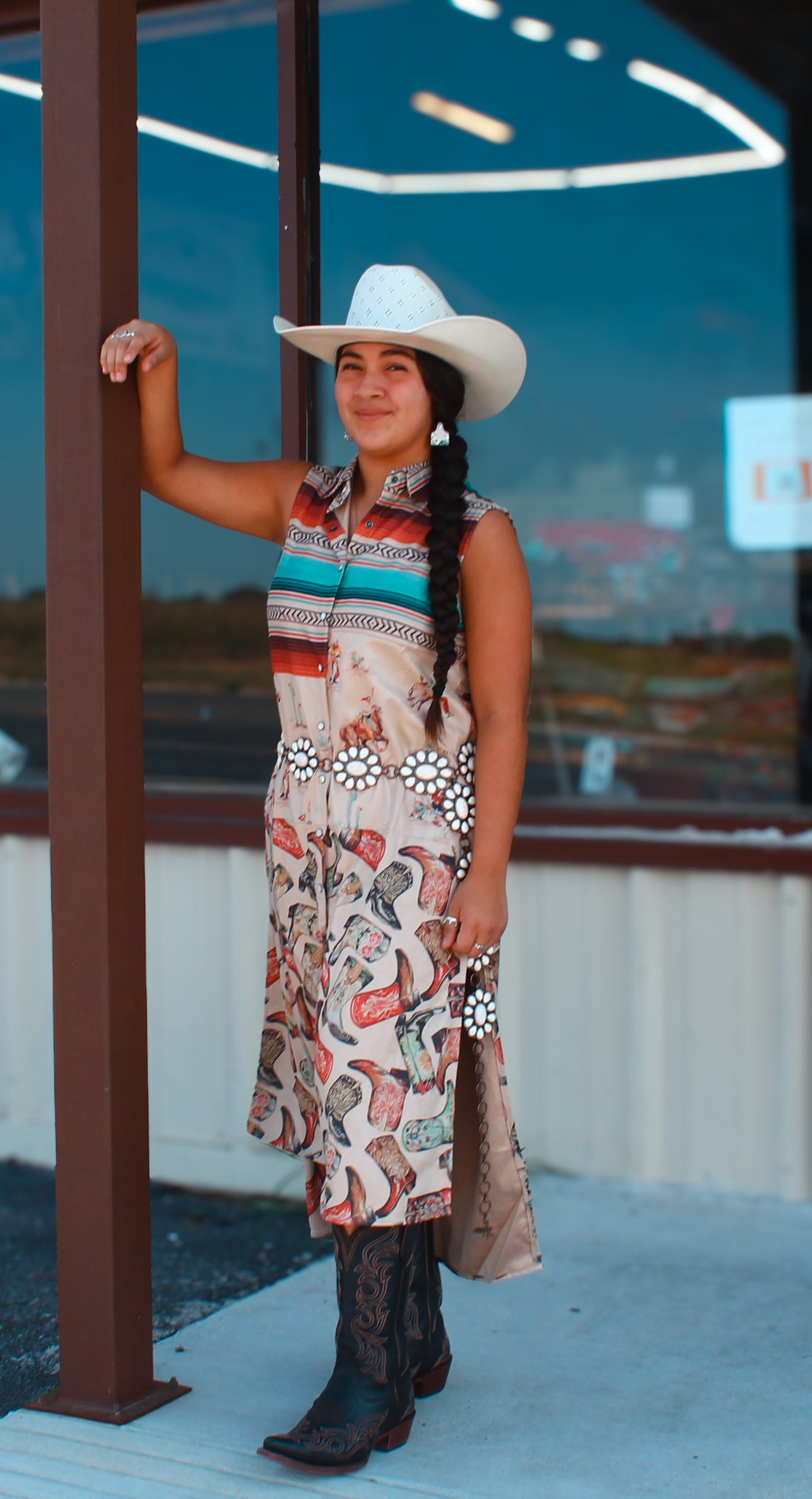 SS Maxi multi print dress