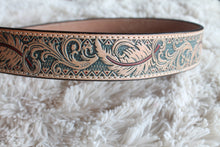 Load image into Gallery viewer, Hooey Turquoise &amp; Red Leather Belt

