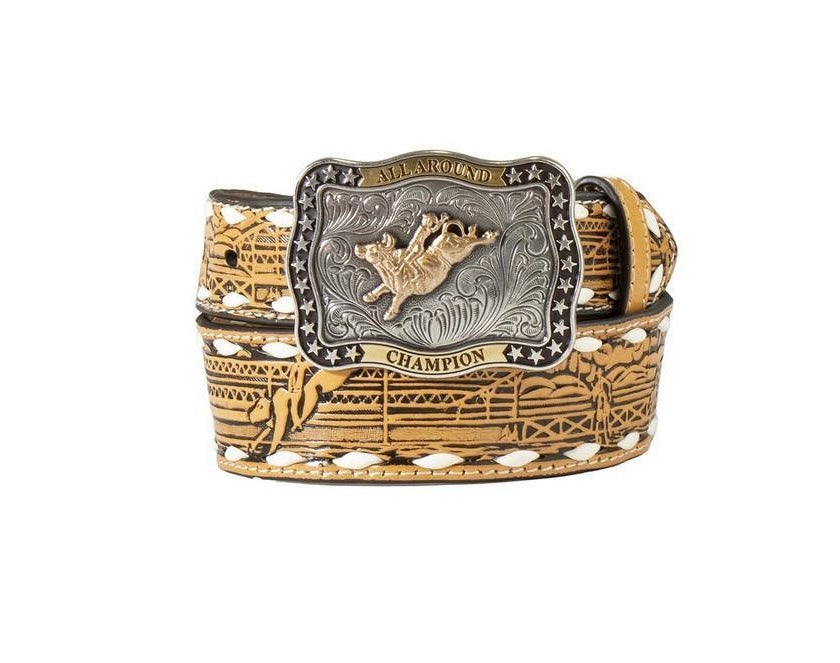 Youth Tooled Rodeo Scene Belt